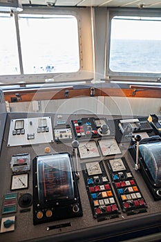 Control panel of a ship