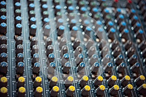 The control panel in the studio