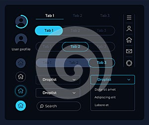 Control panel UI elements kit
