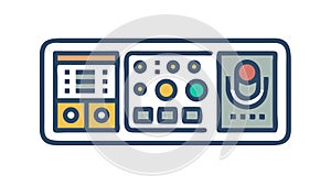 Control Panel User Interface Digital Monitoring System Vector, vector design Generative AI