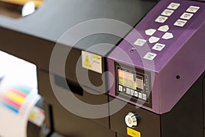 Control panel of UV large format printer