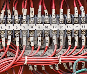 Control panel with wiring - cords old.