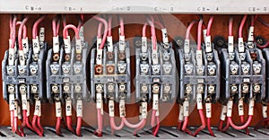 Control panel with wiring - cords old.