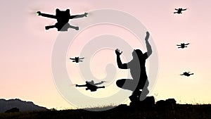 control problem and unprofessional behavior of novice drone driver photo
