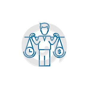 Control of profitability linear icon concept. Control of profitability line vector sign, symbol, illustration.