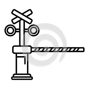 Control rail barrier icon outline vector. Direction control