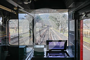 Control room of a Japanese Train, JR, nobody