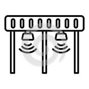 Control safeguard icon outline vector. Road sensor