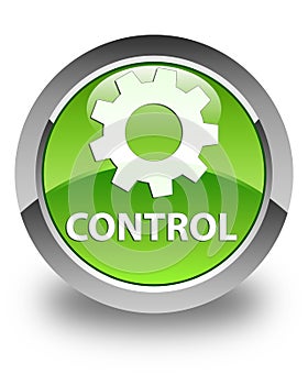 Control (settings icon) glossy green round button