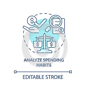 Control spending habits concept icon