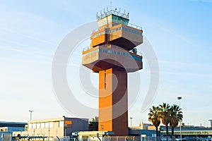 Control Tower airport. Barcelona, Spain