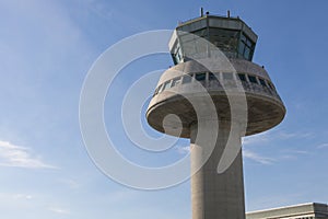 Control tower in Barcelona Airport, Catalonia, Spain