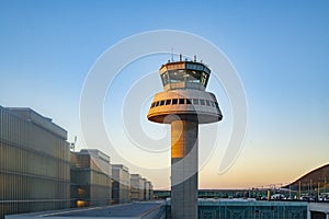 The control tower of El Prat-Barcelona airport. This airport was inaugurated in 1963