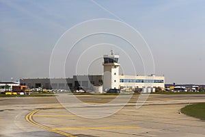 The control tower and hangar from Henri Coanda International Airpor photo