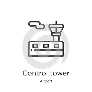 control tower icon vector from airport collection. Thin line control tower outline icon vector illustration. Outline, thin line