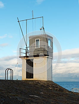 The Control tower from its vantage point in Donaghadee Harbour used by race officials in overseeing of the various events of the l