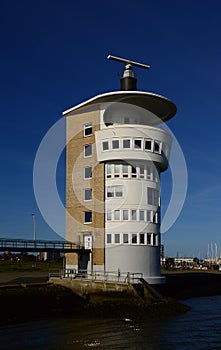 Control Tower at the North Sea in the Town Cuxhaven, Lower Saxony