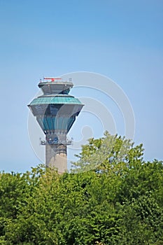 Control Tower At Toronto Pearson Through The Trees