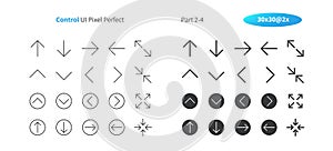 Control UI Pixel Perfect Well-crafted Vector Thin Line And Solid Icons 30 2x Grid for Web Graphics and Apps.