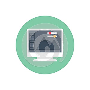 Control vector flat colour icon