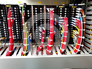 Control wiring at module terminal blocks of protection relay