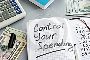 Control your spending. Home budget and money