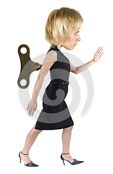 Controled businesswoman's caricature photo