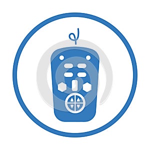 Controller, game, remote icon. Blue vector design