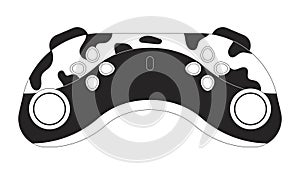 Controller joystick black and white 2D line cartoon object