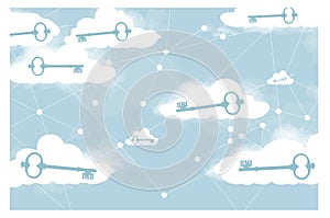 Controlling access to data in cloud storage, concept. storing and encrypting passwords.