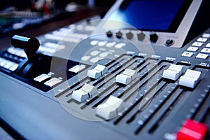 Controls of audio mixing console