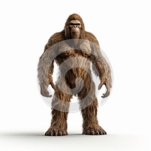 Controversial 3d Bigfoot Rendering On White Isolated Background