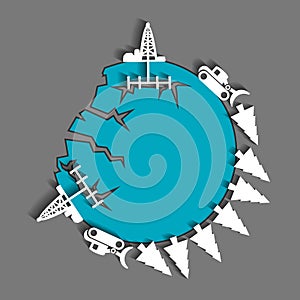 Fracking Drill Rig Destruction of Planet Earth