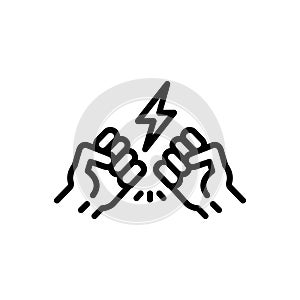 Black line icon for Controversy, contention and dispute