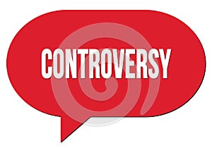 CONTROVERSY text written in a red speech bubble