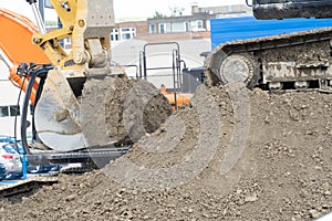 Contruction equipment on new building work site