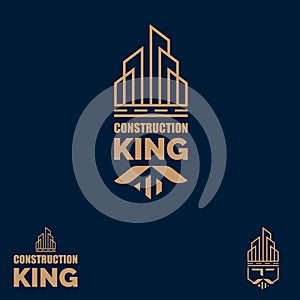 Contruction King line art style symbol vector