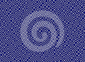 Conundrum labyrinth. lines path pattern