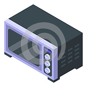 Convection oven kitchen icon, isometric style
