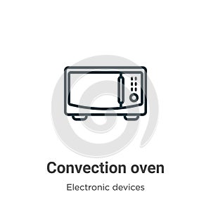 Convection oven outline vector icon. Thin line black convection oven icon, flat vector simple element illustration from editable