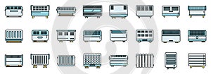 Convector icons set vector color line
