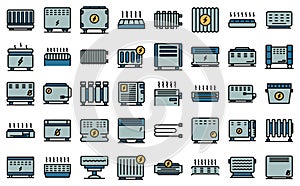 Convector icons set vector flat