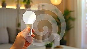 The convenience of a smart light bulb with a timer feature that allows it to automatically turn on and off at set times photo