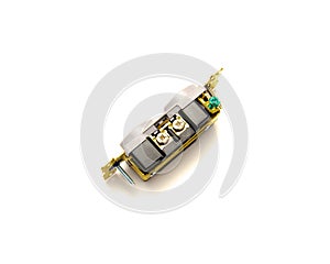 Convenient side wire connections of gray finish industrial grade duplex receptacle with 20A, 125V capacity, 5-leaf brass, superior
