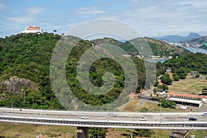 Convent of Our Lady of Penha, or Nossa Senhora da Penha, and the Third Bridge, in Vila Velha, Brazil