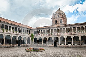 Convent of Santo Domingo Courtyard at Qoricancha Inca Ruins - Cusco, Peru