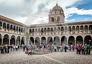 Convent of Santo Domingo Courtyard at Qoricancha Inca Ruins - Cusco, Peru