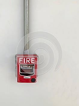 A conventional fire alarm pull station installation work