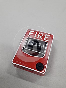 Fire alarm pull stations on the floor