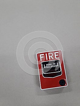 Fire alarm pull stations on the floor